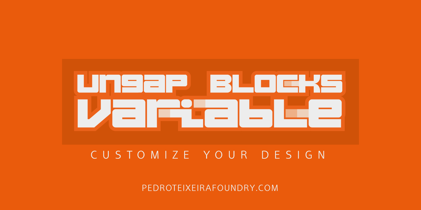 Ungap Blocks Variable: скачать шрифт и установить для веб-сайта и фотошопа  бесплатно.