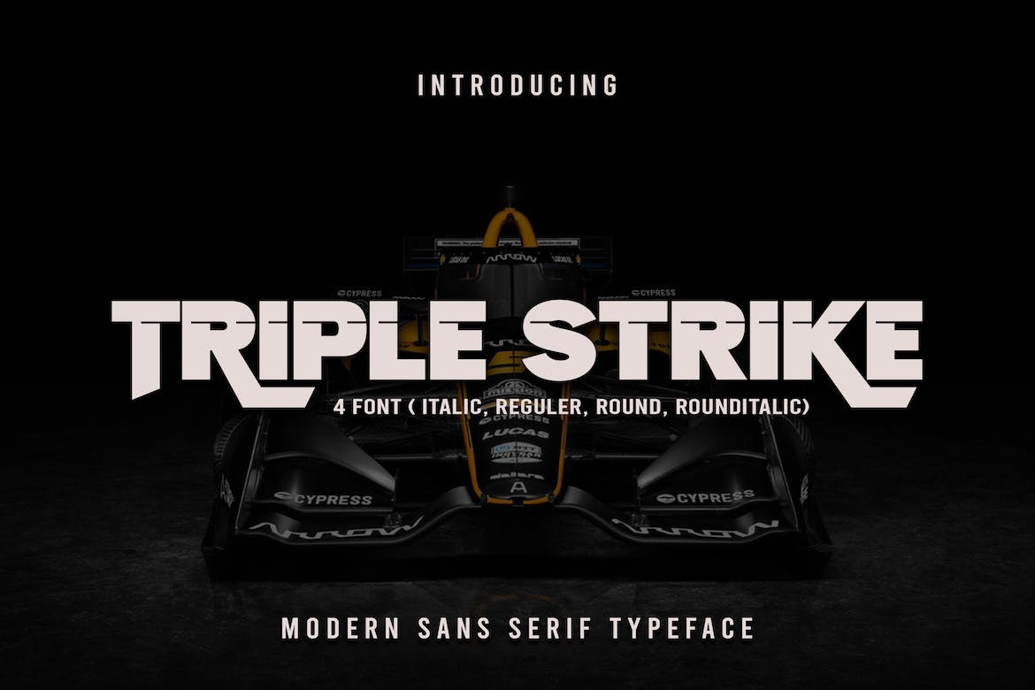 Triplestrike: скачать шрифт и установить для веб-сайта и фотошопа бесплатно.