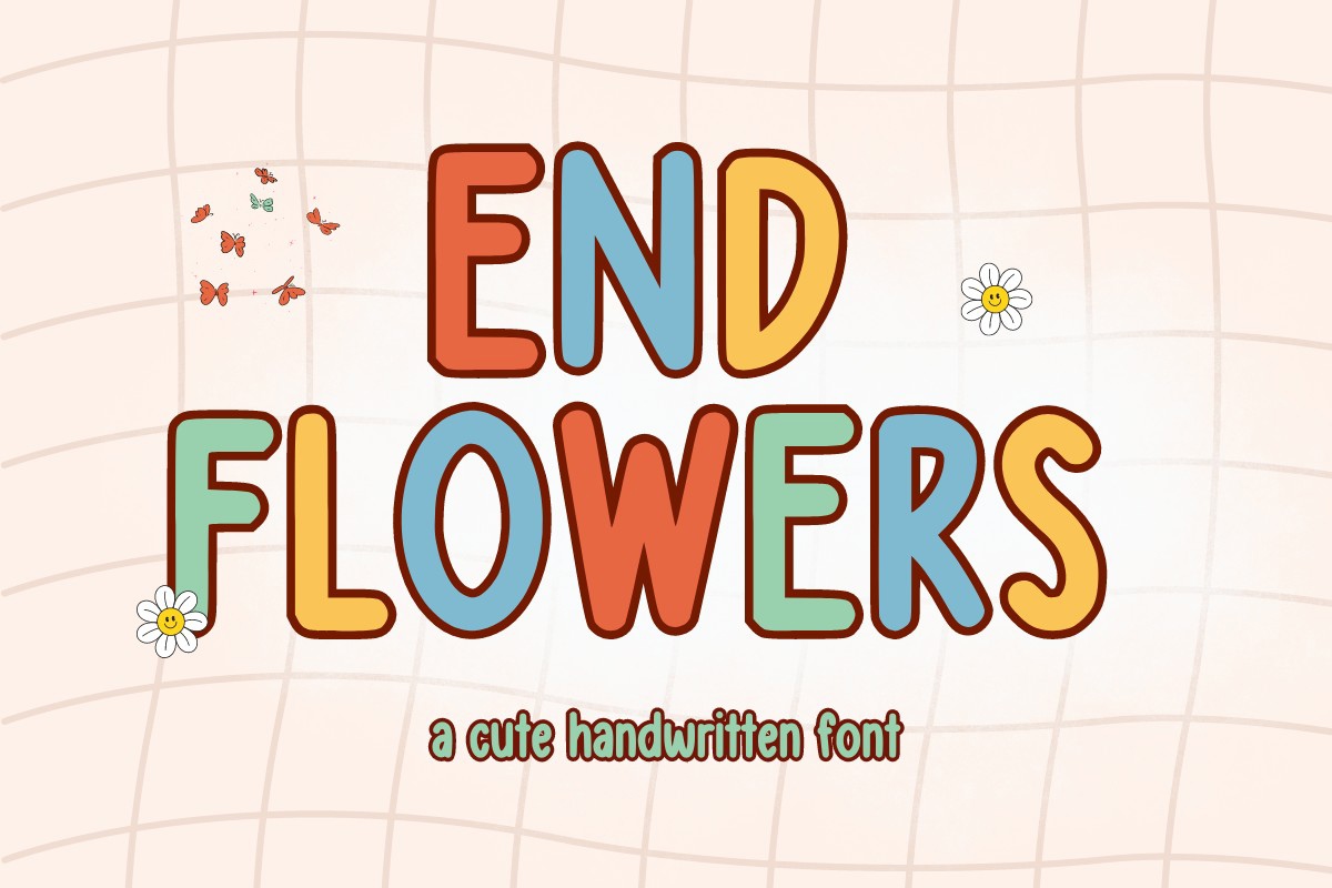 End Flower: скачать шрифт и установить для веб-сайта и фотошопа бесплатно.